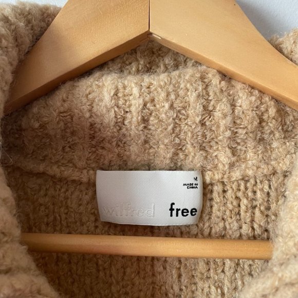 Aritzia Wilfred Marilyn Alpaca Wool Zip Up  Cardigan Sweater Sanders Sz Medium - Picture 8 of 9